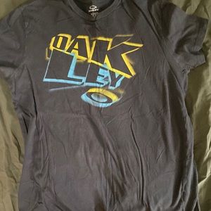 Oakley Yellow & Blue Print T shirt M